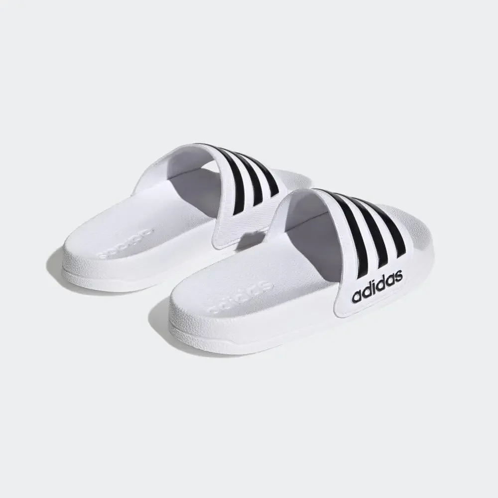 ADIDAS ADILETTE SHOWER SLIDES SANDAL, WHITE/BLACK/BLACK, 1 US UNISEX LITTLE KID